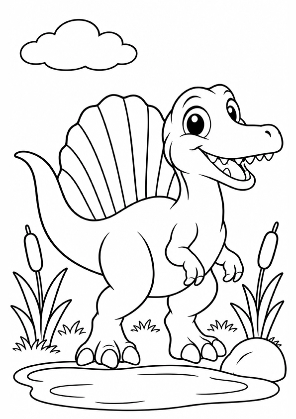 Baby Spinosaurus coloring page
