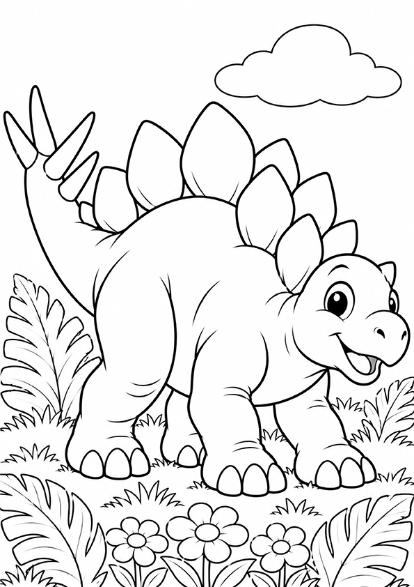 Baby Stegosaurus coloring page