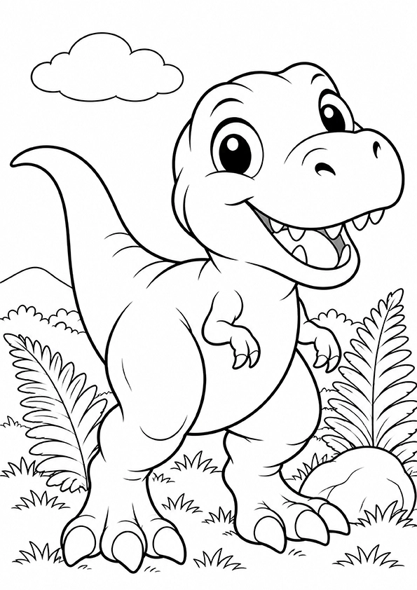 Baby T Rex coloring page