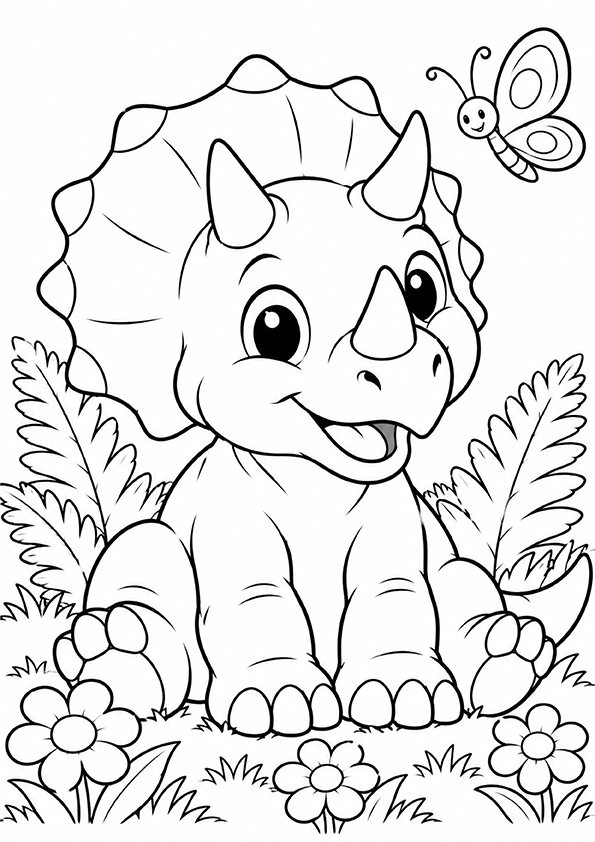 Baby Triceratops coloring page