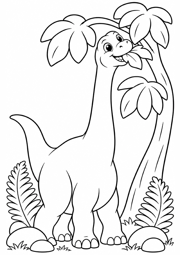 Brachiosaurus Eating Leaves coloring page
