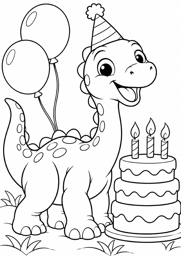 Dinosaur Birthday coloring page