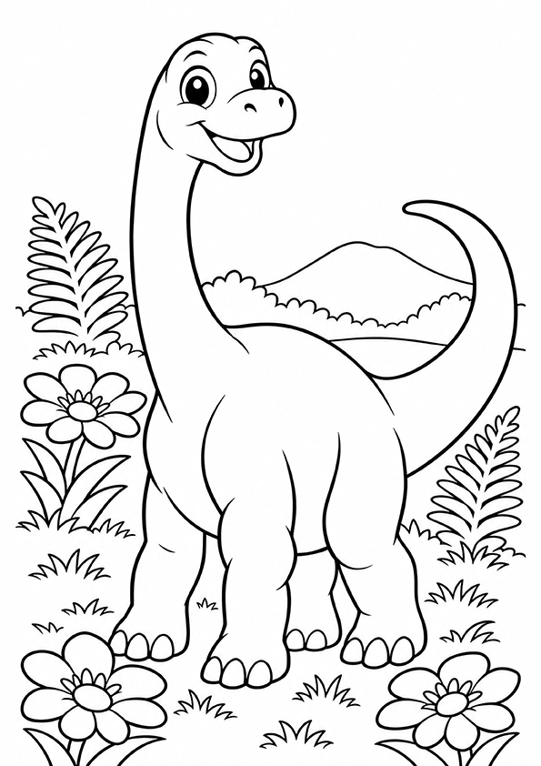 Little Apatosaurus coloring page