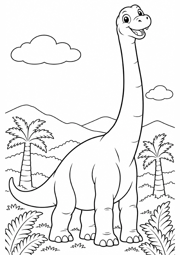 Tall Brachiosaurus coloring page