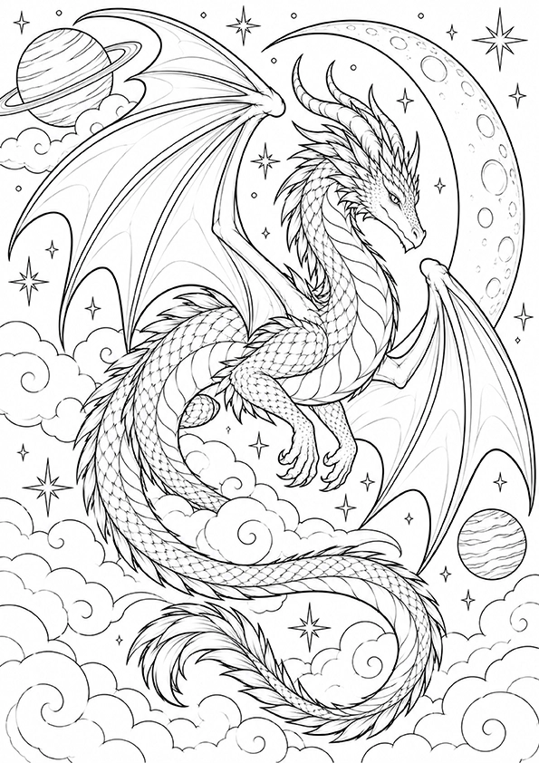 Celestial Dragon coloring page