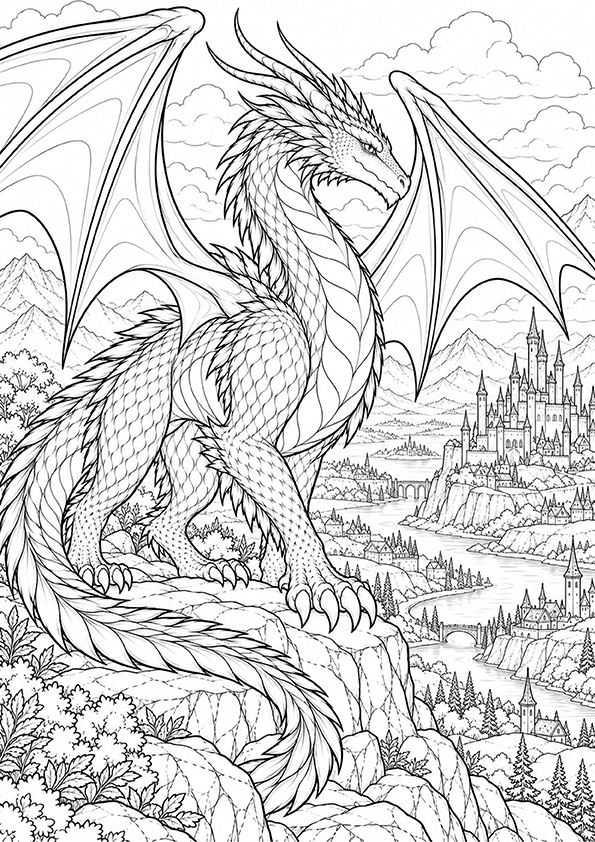 Dragon Kingdom coloring page