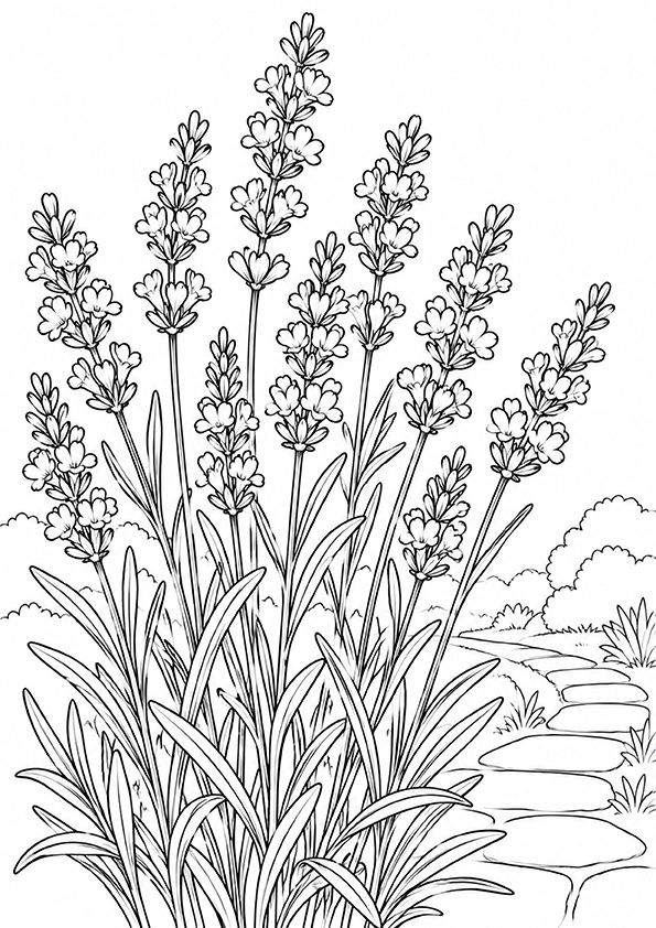 Lavender Garden coloring page