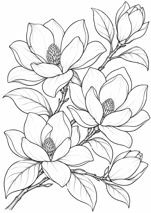Magnolia Branch coloring page