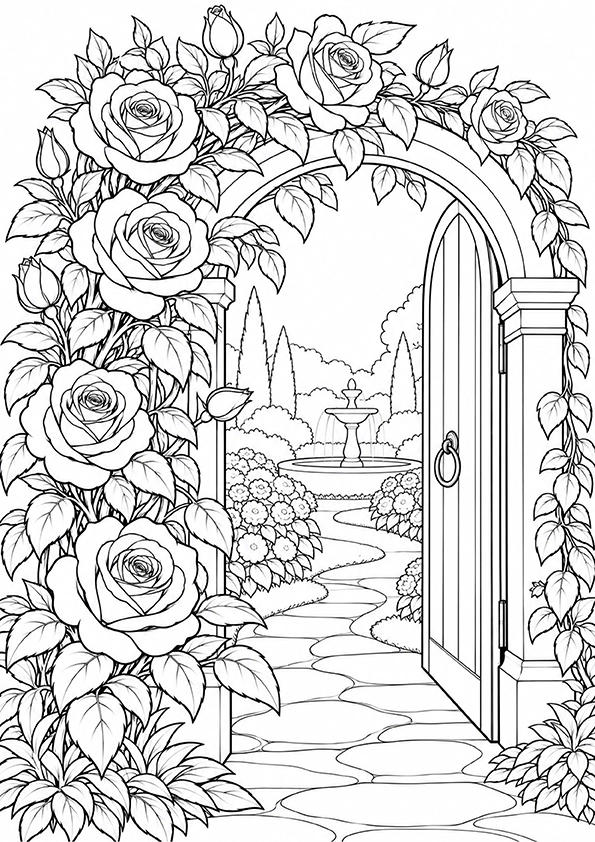 Secret Flower Garden coloring page