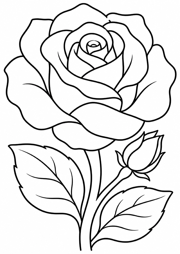 Big Beautiful Rose coloring page