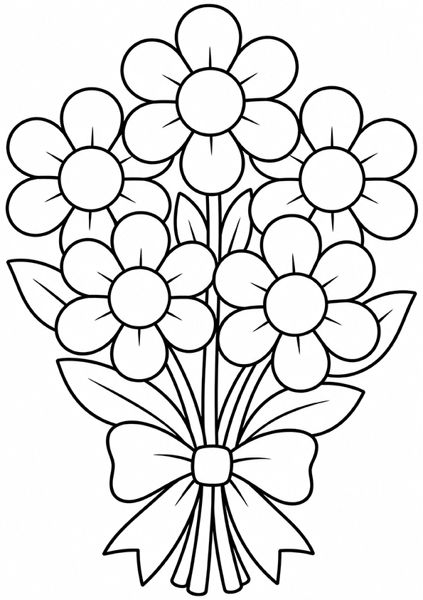 Daisy Bouquet coloring page