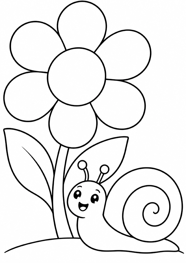 Flower And Snail coloring page