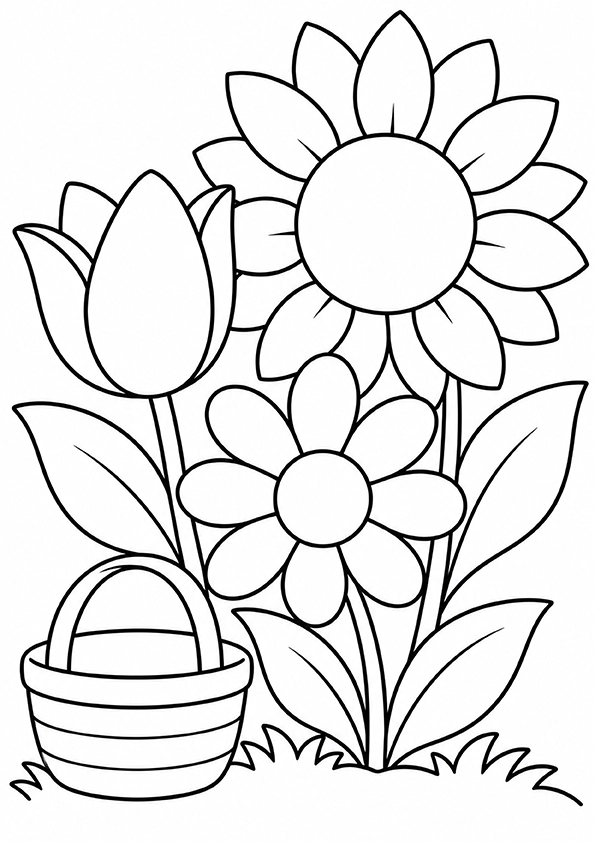 Flower Picnic coloring page