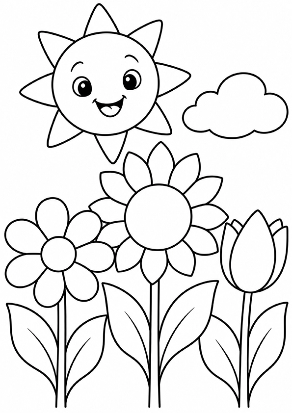 Flowers Beneath The Sun coloring page
