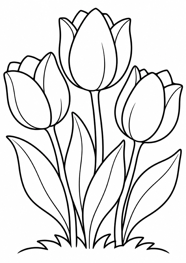 Tulip Trio coloring page