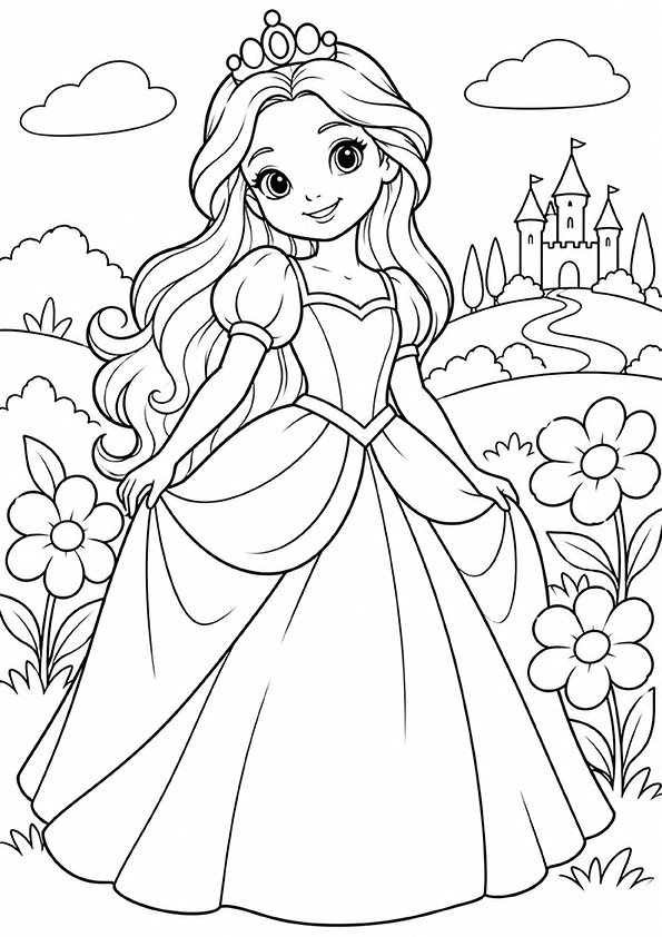 Cute Princess coloring page