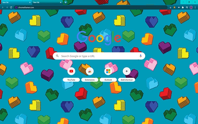 3D Hearts Chrome theme - Screenshot 2