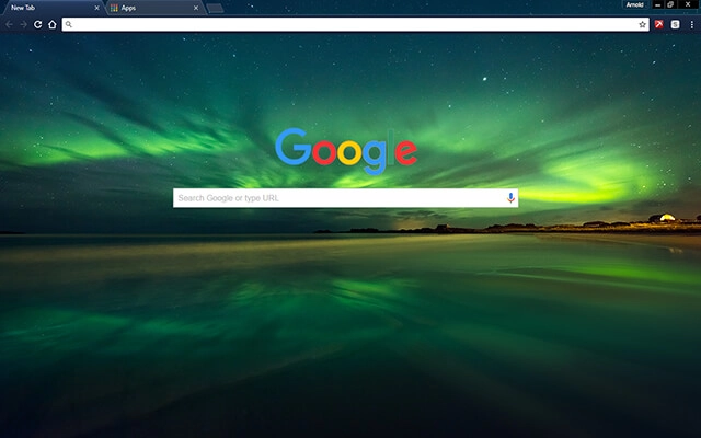 Amazing Northern Lights Chrome theme - Screenshot 2