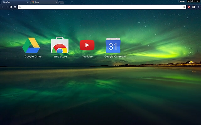 Amazing Northern Lights Chrome theme - Screenshot 3