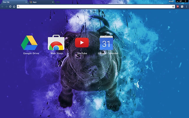 Blue Bull Terrier Chrome theme - Screenshot 3