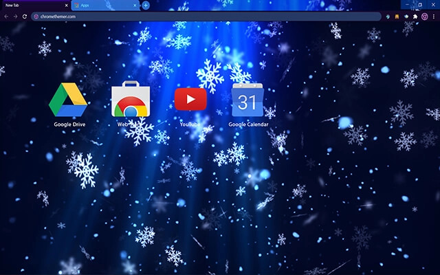 Blue Christmas Snow Chrome theme - Screenshot 3