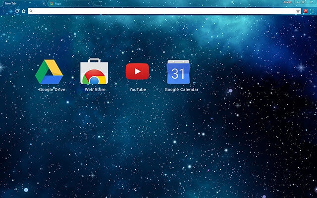 Blue Galaxy Stars Chrome theme - Screenshot 3