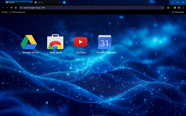 Blue Particles Chrome theme - Screenshot 3