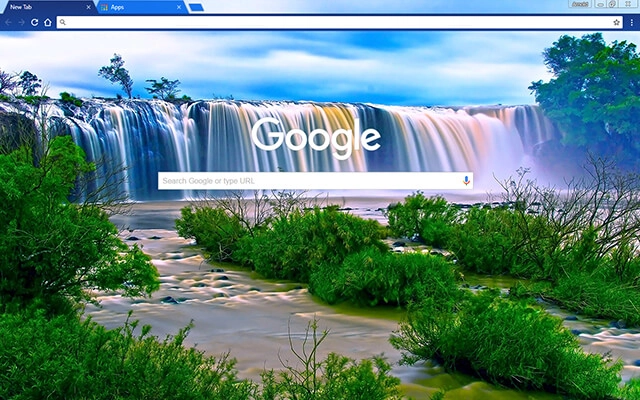 Blue Waterfall Chrome theme - Screenshot 2