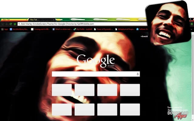 Bob Marley SmokeScreen Chrome theme - Screenshot 2