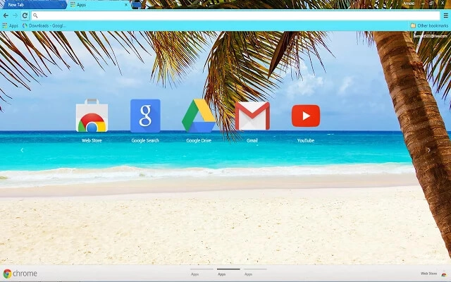 Caribbean Blue Chrome theme - Screenshot 2