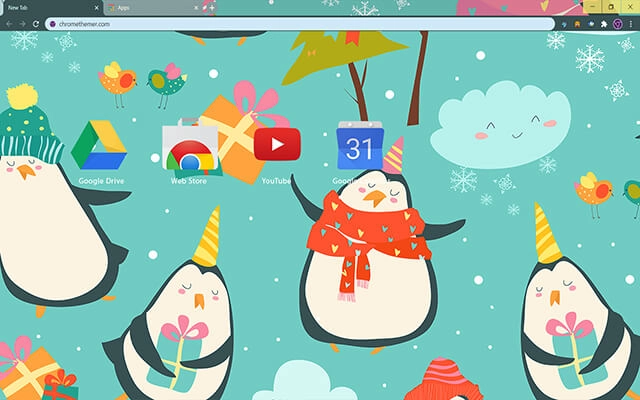Christmas Penguins Chrome theme - Screenshot 3