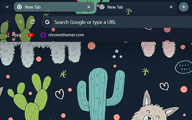 Cute Lamas Chrome theme - Screenshot 2