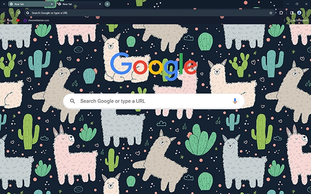 Cute Lamas Chrome theme - Screenshot 3