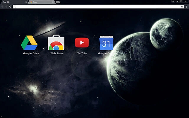 Dark Space Chrome theme - Screenshot 3