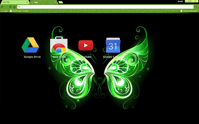 Green Fairy Wings Chrome theme - Screenshot 3