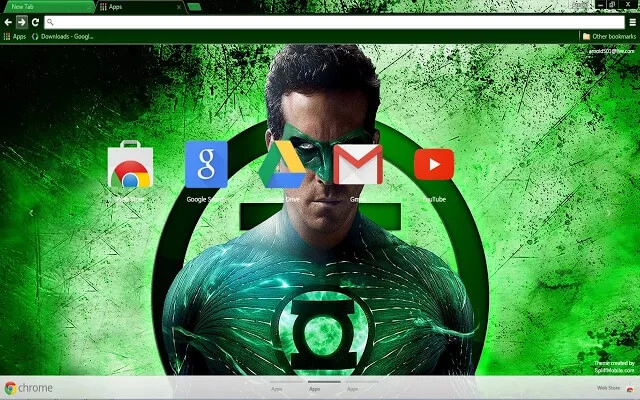 Green Lantern Chrome theme - Screenshot 2