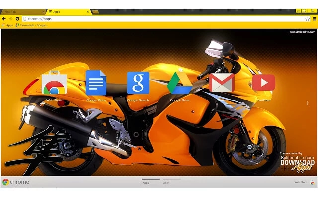 Hayabusa Yellow Chrome theme - Screenshot 2