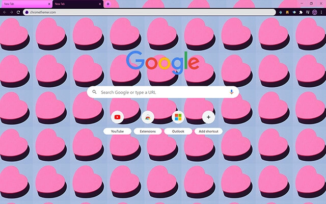 Heart Shaped Shapes Chrome theme - Screenshot 2