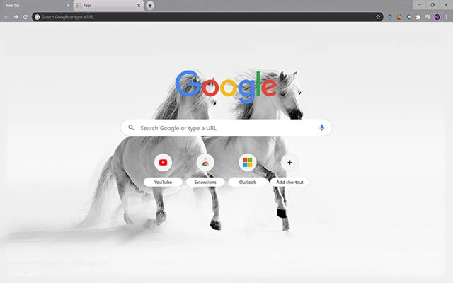Horses in Snow Chrome theme - Screenshot 2