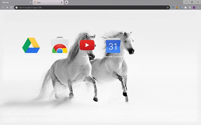 Horses in Snow Chrome theme - Screenshot 3
