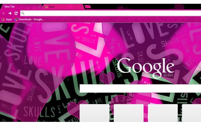 Love Skulls Pink Chrome theme - Screenshot 2