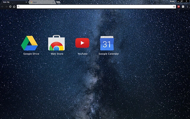 Milky Way Blue Chrome theme - Screenshot 3