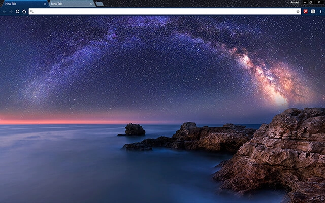 Milky Way Over The Sea Chrome theme preview