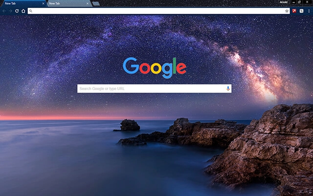 Milky Way Over The Sea Chrome Theme