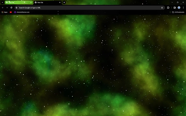 Nebula Green Chrome theme preview