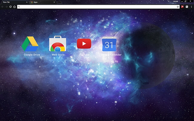 Space Moon Chrome theme - Screenshot 3
