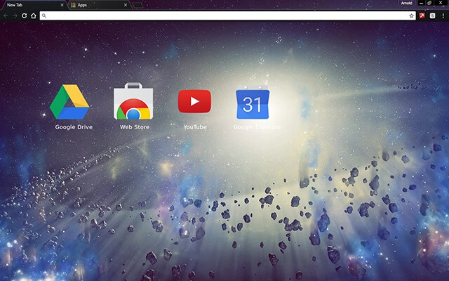 Space Rocks Chrome theme - Screenshot 3