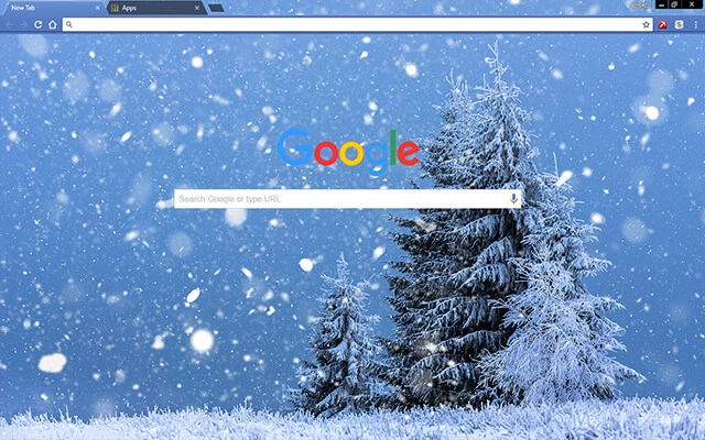 Winter Fir Tree Chrome theme - Screenshot 2