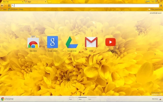 Yellow Flowers Chrome theme - Screenshot 2