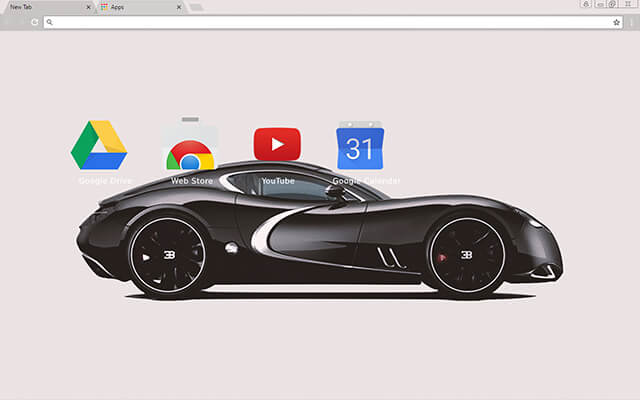 Black Bugatti Google Theme - Theme For Chrome